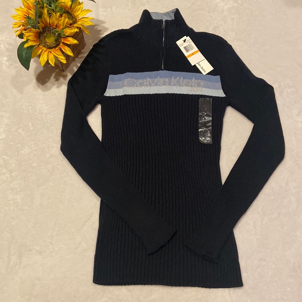 CALVIN KLEIN Size S NWT Blue Sweater